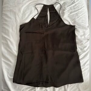 Express Elegant Dark Brown Sleeveless Top